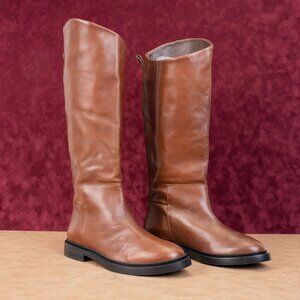 Steve Madden Women Gaige Wide Calf Brown Leather Equestrian Riding Boots sz 10